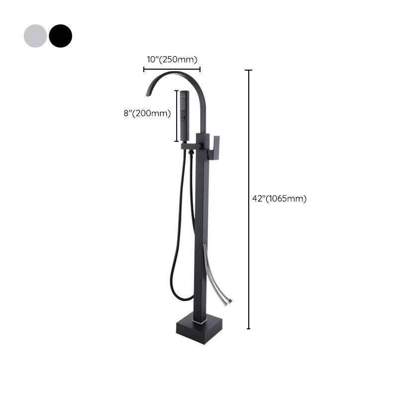 Modern Freestanding Tub Filler Trim Copper Floor Mounted Freestanding Bathtub Faucet