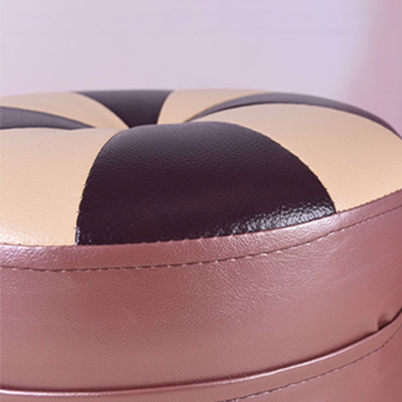 Modern Leather Pouf Water Resistant Round Pouf for Drawing Room