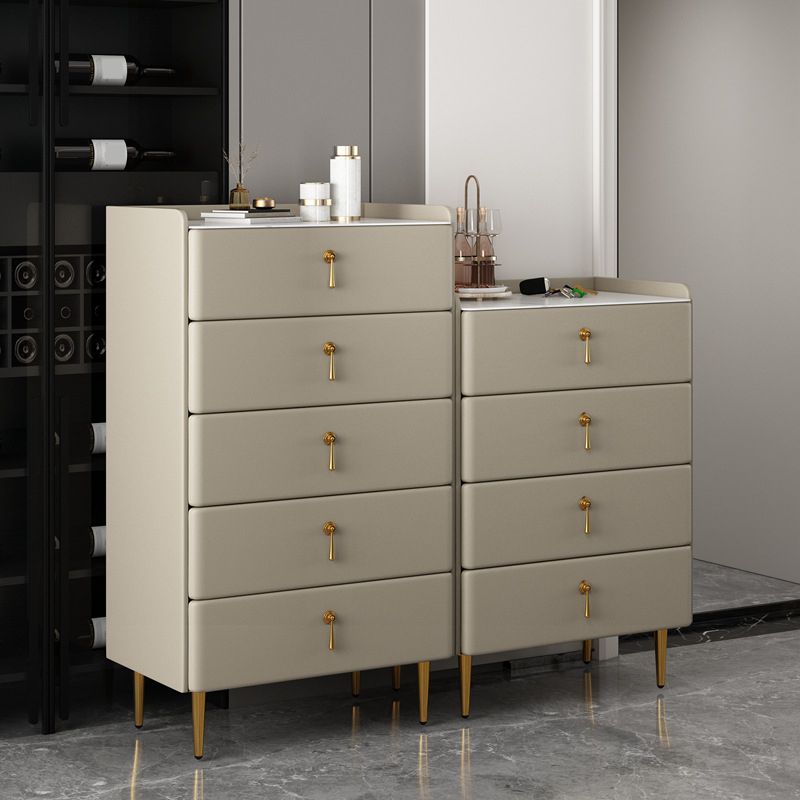 Classic Glam Storage Chest Stone Dresser with 5/4/3 Drawers , 15.6 Inch Width