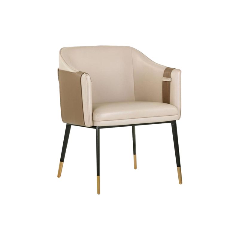 Contemporary Arm Chair Home Faux Leather Upholstered Dining Chair