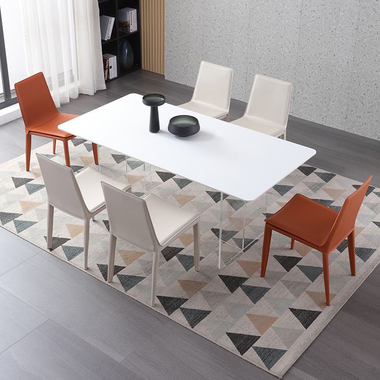 Silla lateral interior contemporánea Silla tapizada de metal con respaldo sólido para comedor