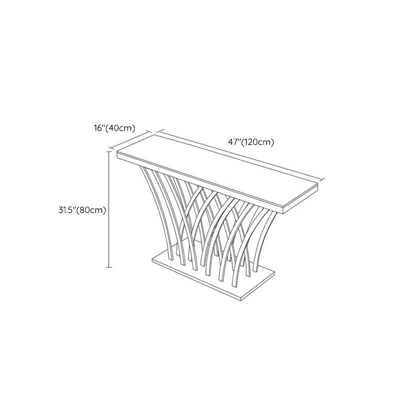 Marble Rectangle Accent Table Stain Resistant 31.5" Tall Console Table