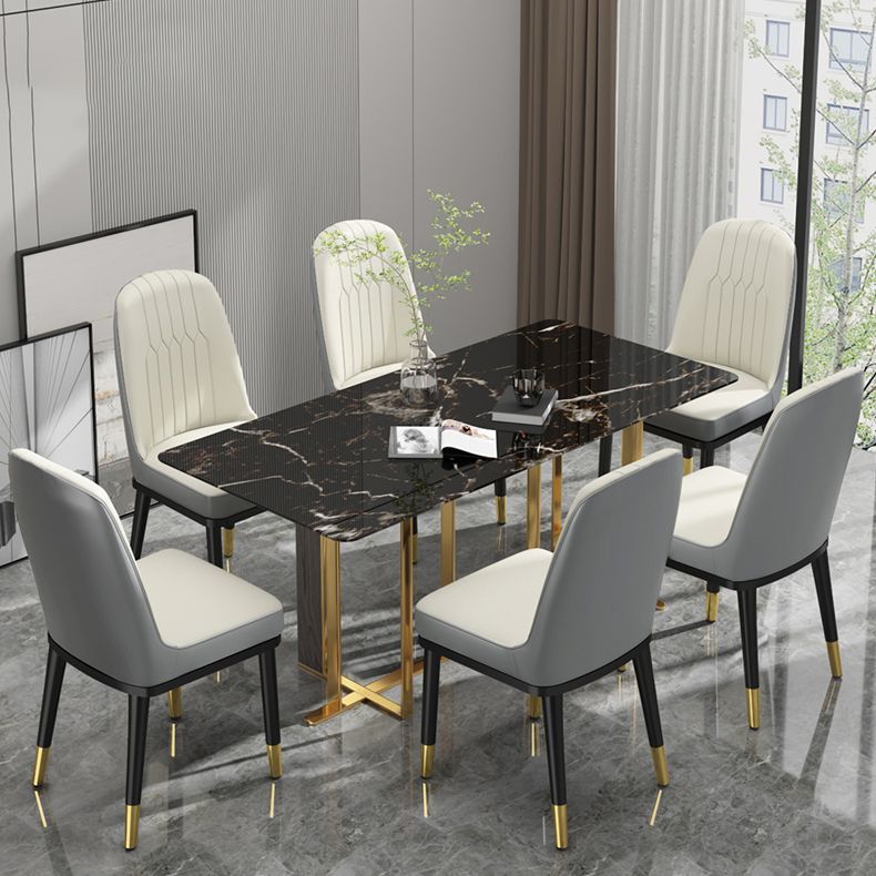 Glam Style Side Chair Parsons Armless Side Chair for Kitchen