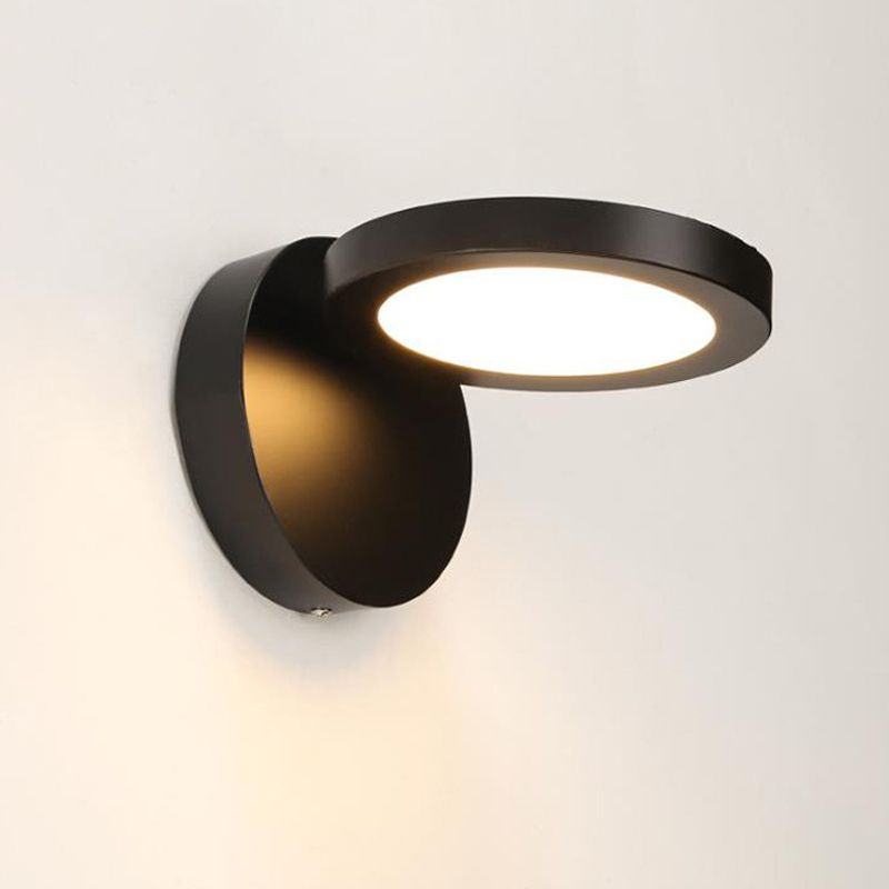 Éclairage de paroi de la lentille rotative en acrylique simplicité du luminaire d'applications à LED blanc / noir dans une lumière chaude / blanche
