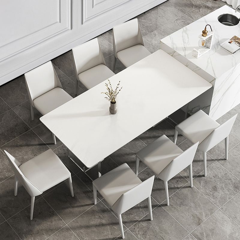 Modern Style Sintered Stone Dining Table Set White 1/4/6/7/8 Pieces Dining Set