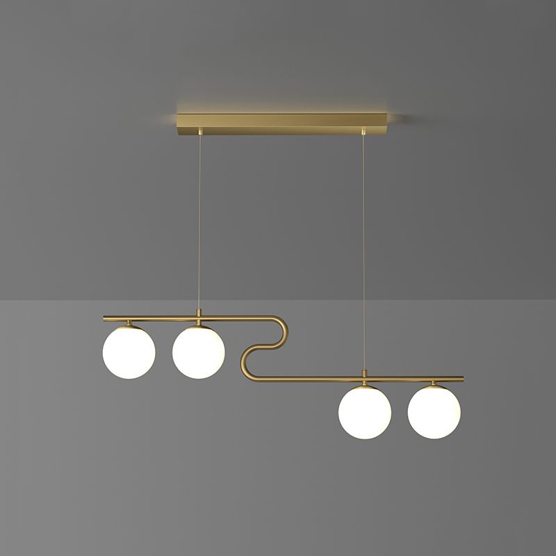 Simple Hanging Light Glass Round Island Light Fixture for Kitchen