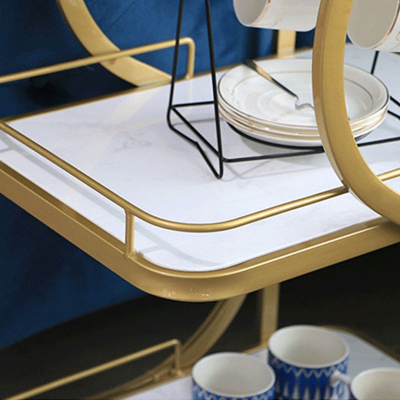 33" High Rolling Contemporary Prep Table Metal Prep Table with Open Storage