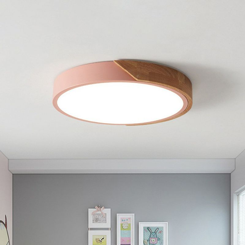 Luz de techo empotrada LED de estilo nórdico metálico con iluminación de montaje empotrado LED para dormitorio de forma redonda