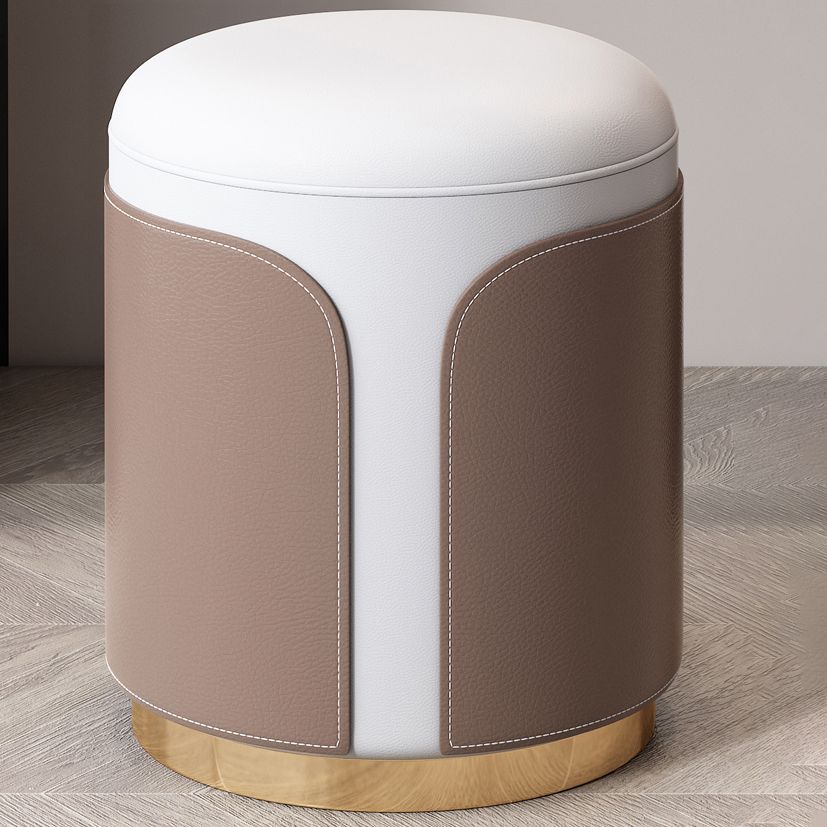 29.53" H Wood/Stone Vanity Table Stool Set 2/5 Drawers Dresser in Brown