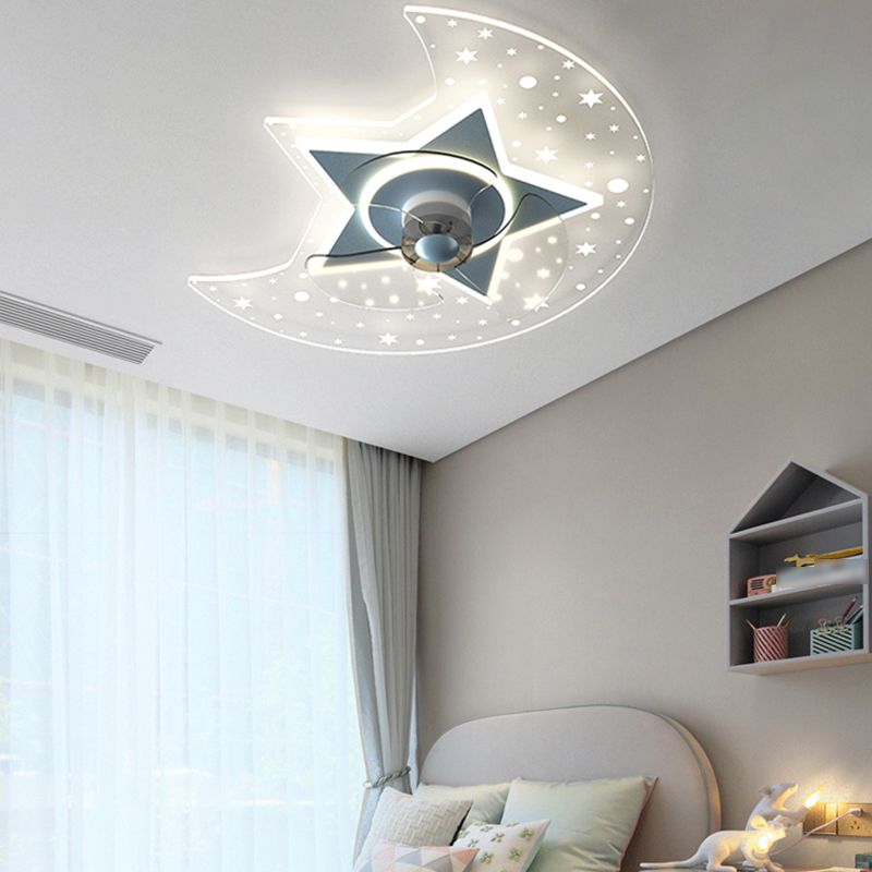Metal Forma unica ventilatori per bambini in stile per bambini Multi-Lights Aibello del ventilatore a soffitto