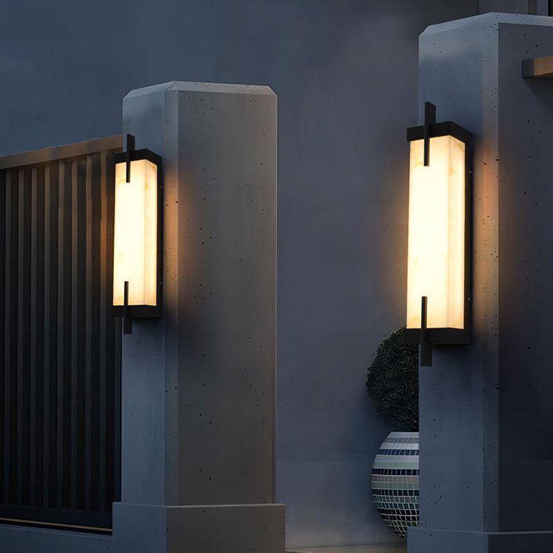 Black Wall Sconce Contemporary Wall Light Fixture for Courtyard