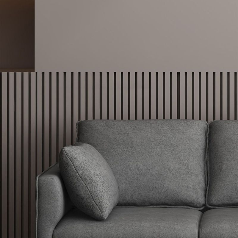 Faux Leather Sofa 25.59" D x 28.34" H Square Arm Sofa for Living Room