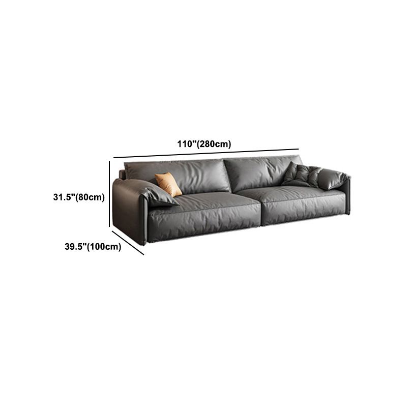 Contemporary Standard Square Arm Sofa Couch in Grey for 2/3/4 People