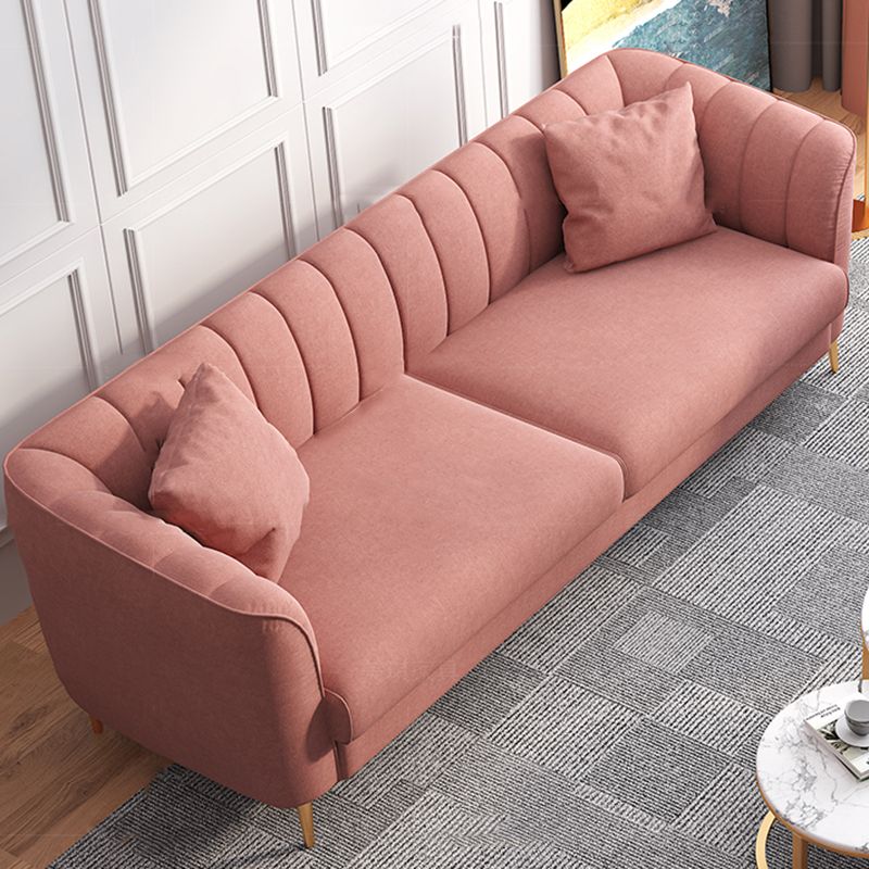 29.53"H Pink Upholstery Sofa with Sewn Pillow Back for Living Room