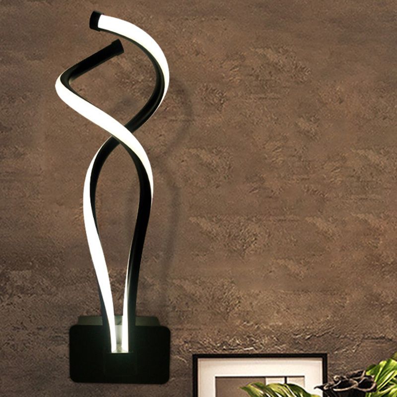 Spiral Wall Lighting Fixture Minimalist Style Metal LED Black Wall Sconce Lighting