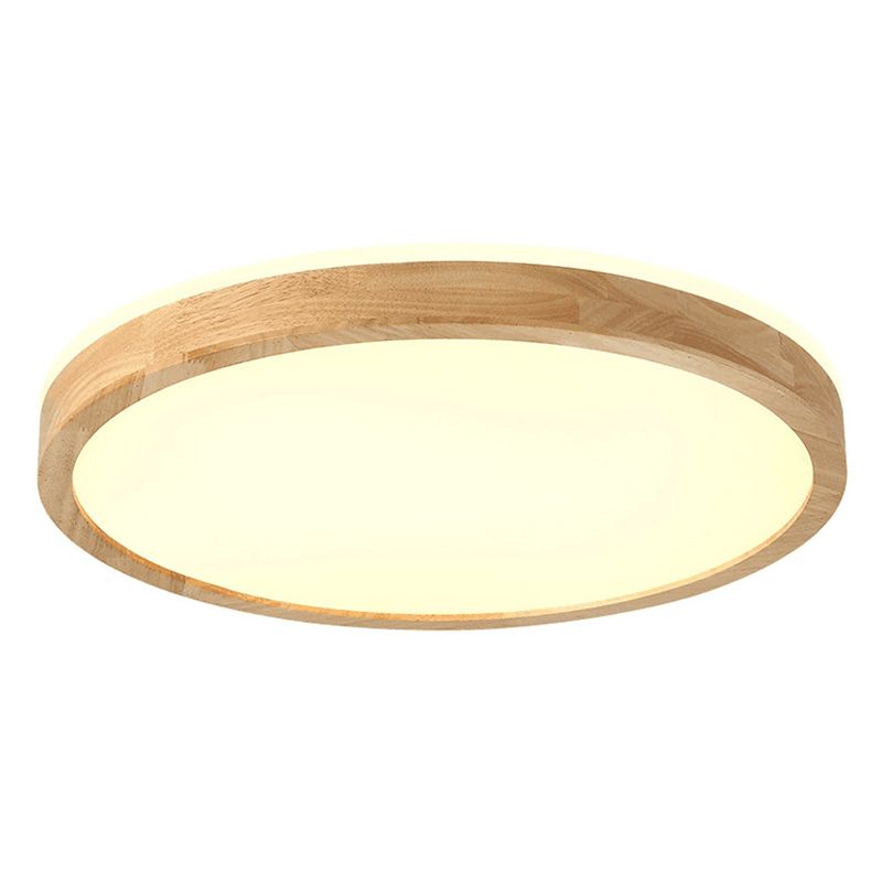 Plafoniera rotonda ultrasottile in legno da 2,2 pollici con paralume in acrilico Apparecchio di illuminazione minimalista contemporaneo per camera da letto