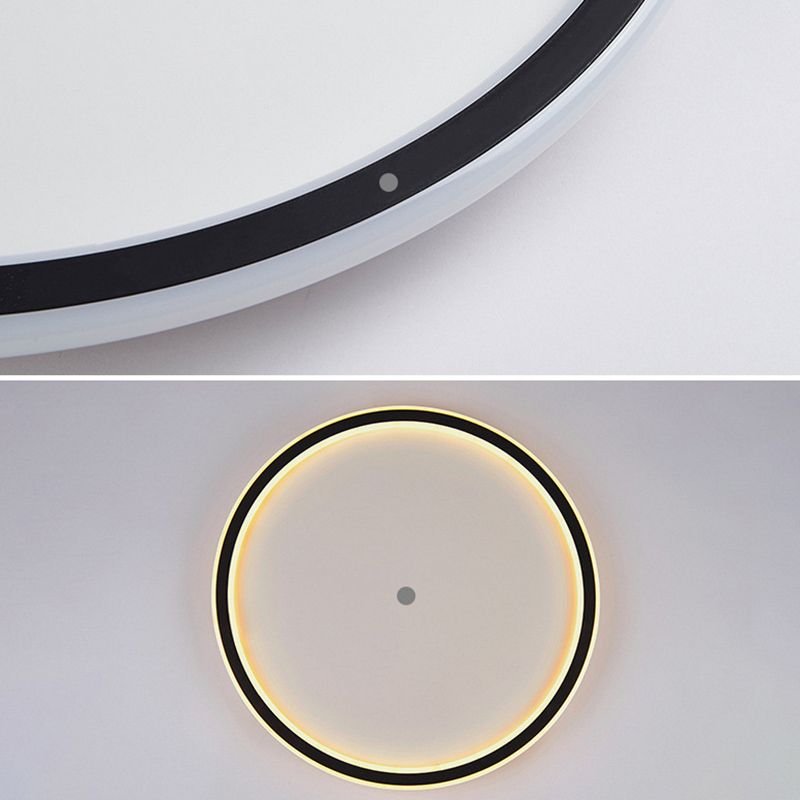 Geometrische Metall-Unterputz-Deckenleuchte, moderne LED-Unterputz-Beleuchtung in Schwarz