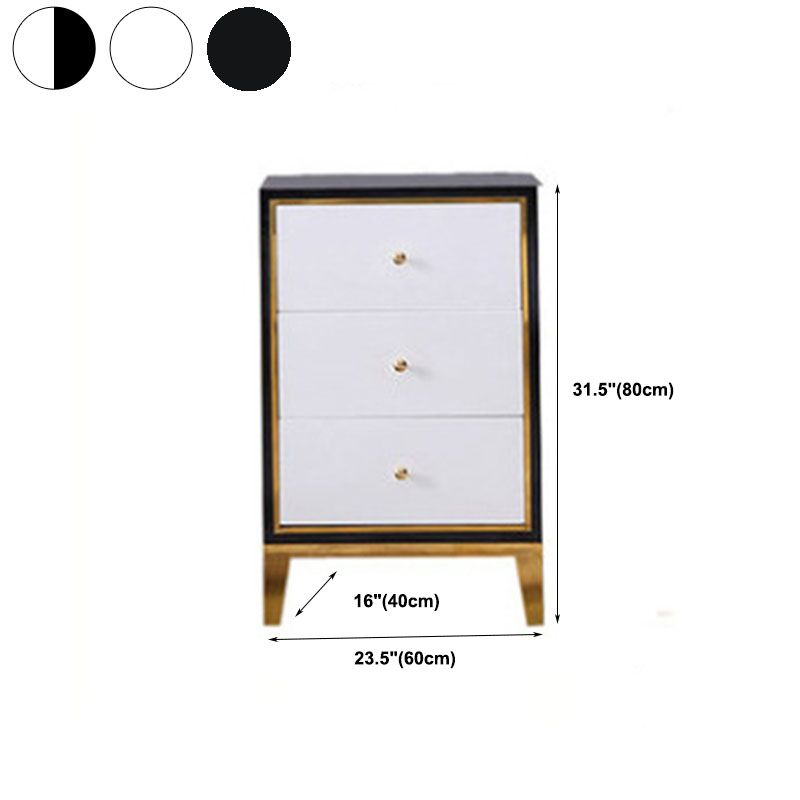 Bedroom Glam Wooden Storage Chest Vertical Chest with Drawers