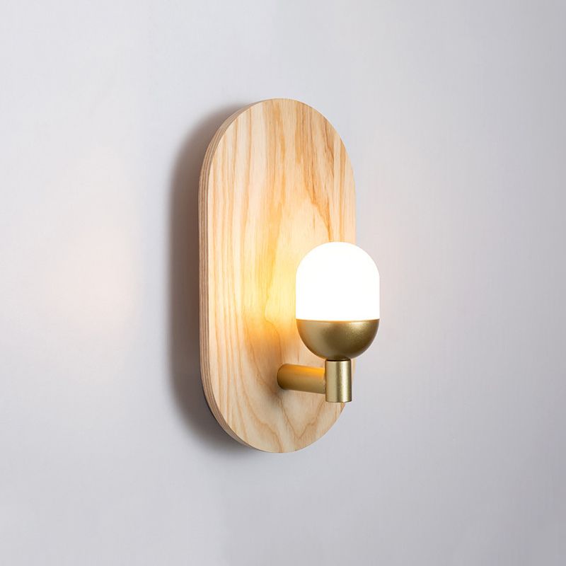 Modernism Metal Wall Light Flush Mount Wood Lighting for Foyer