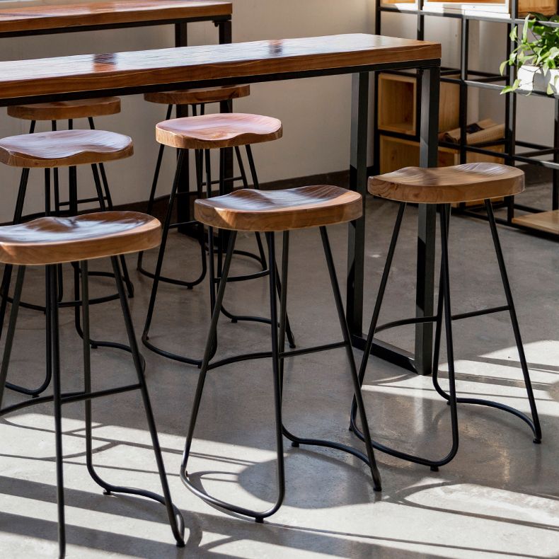 Modern Bar-height Table Solid Wood Top Pub Table for Patio Use