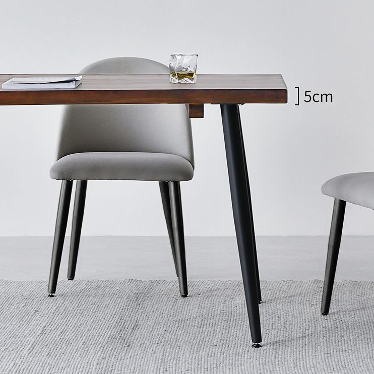 Black Iron Tripod Base Dining Table Modern Industrial Solid Wood Top Table