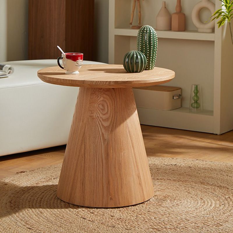 Contemporary Coffee Table Solid Wood Pedestal Coffee Cocktail Table