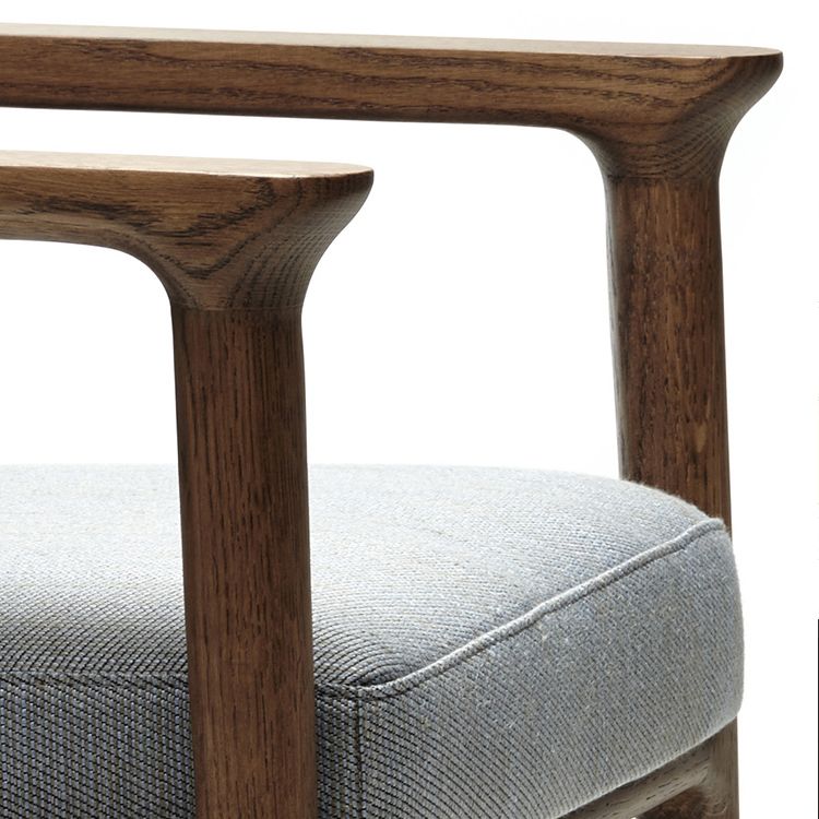 Solid Wood Arm Chair Upholstered Modern Dining Chair for Home