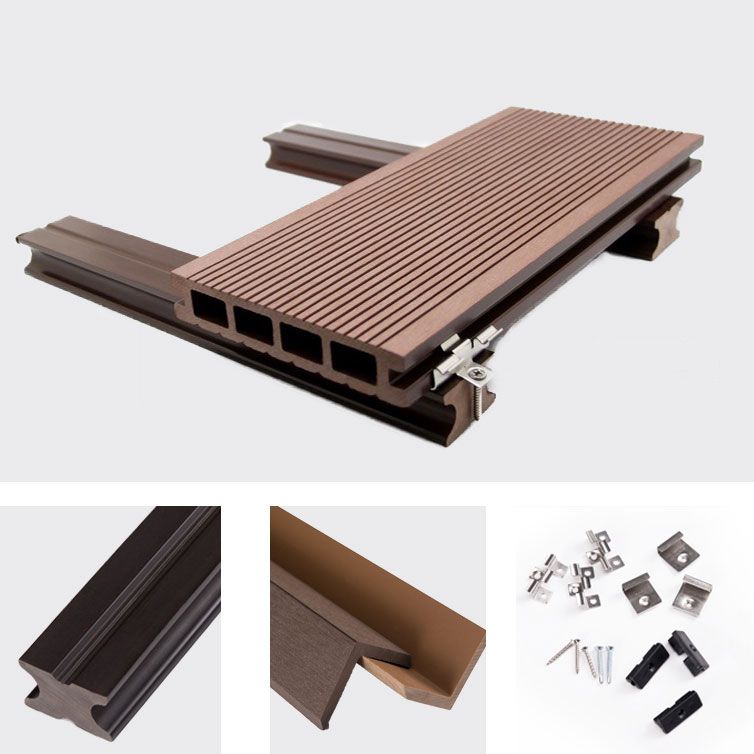 Rectangular Wood Deck Plank Nailed Installation for Outdoor Patio