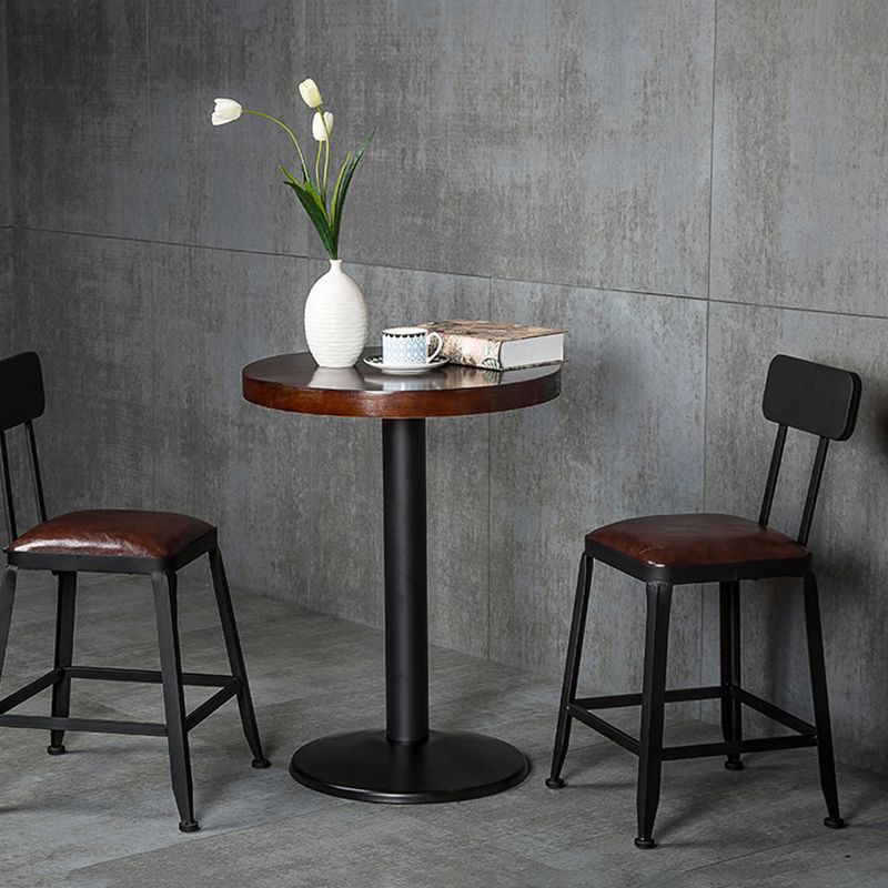 Asiento de cuero cuadrado de estilo industrial con patas de metal Taburete para barra de cocina