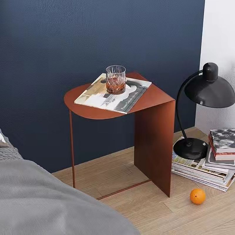 Modern Geometric End Slide Table 19.70" Tall Metal End Table