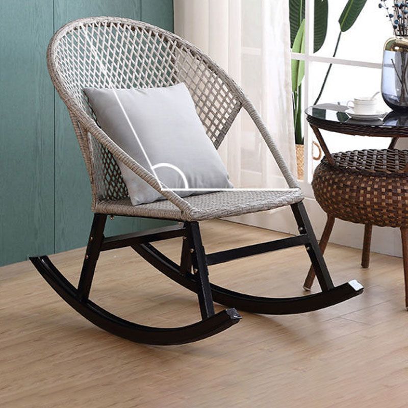 Rattan Rocking Chair Woven Rope Rocker Chair for Drawing Room
