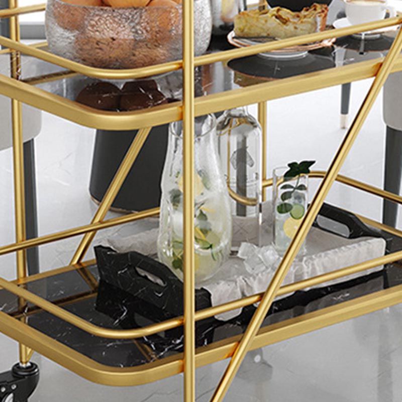 Rolling Modern Prep Table Metal Prep Table with Storage for Dining Room