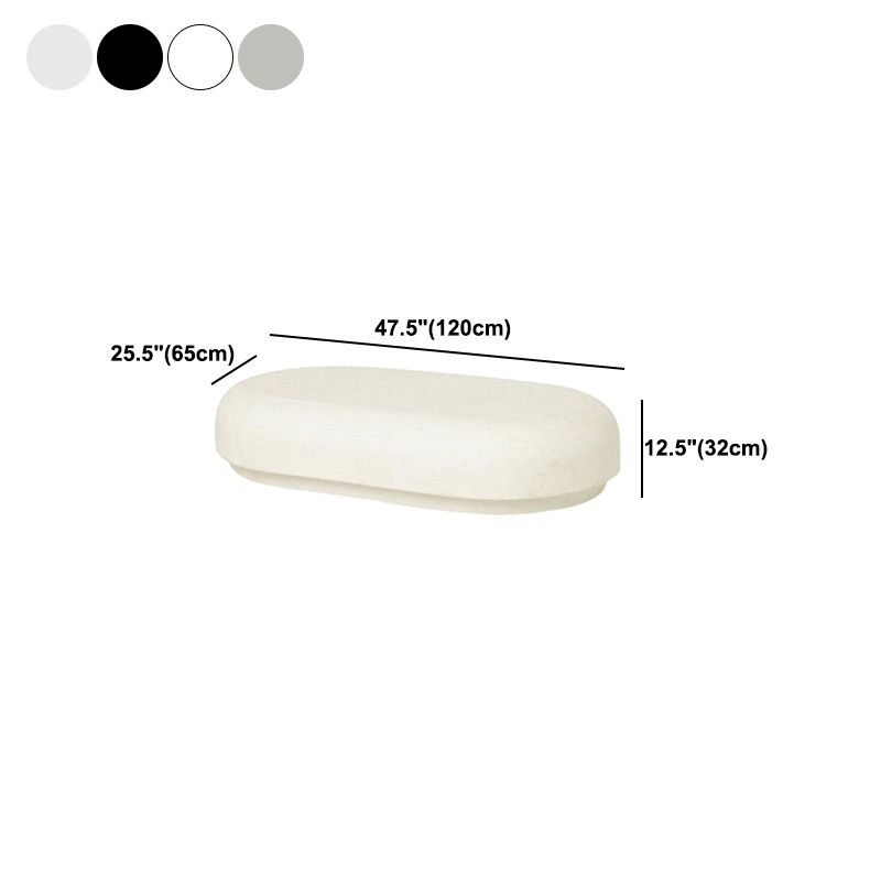 Contemporary 1 Single Coffee Table Oval Cocktail Table with Storage