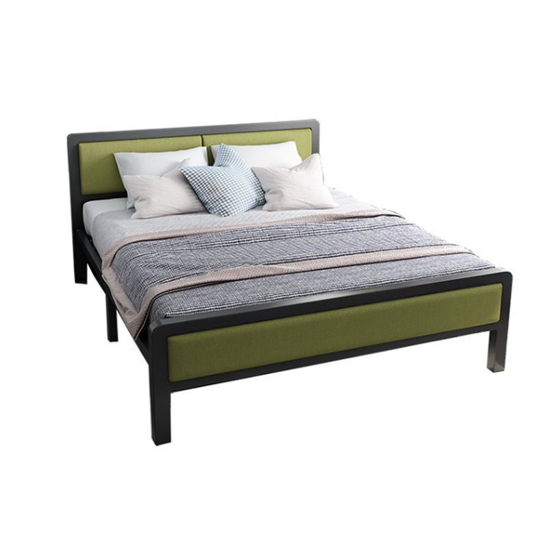 Contemporary 39.37-inch High Metallic Bed Frame with Headboard, Mattress Not Included