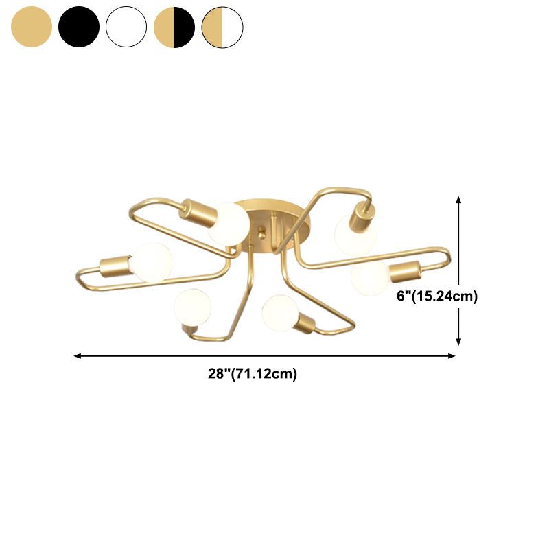 Minimalist Metallic Ceiling Light Contemporary Flush Mount Light Fixture