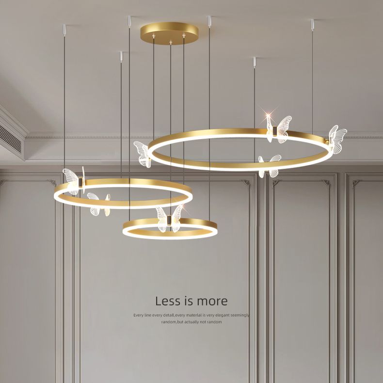 Circular Chandelier Lighting Fixtures Modern Metal Chandelier Lamp