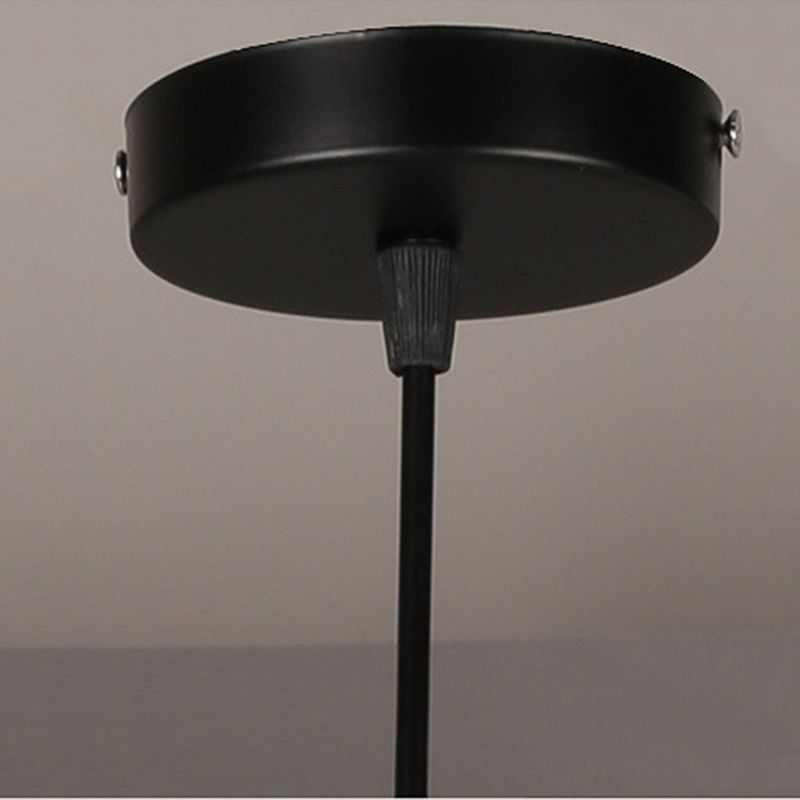 Industrial Vintage Single Pendant Light Wrought Iron Hanging Lamp with Clear Glass Shade