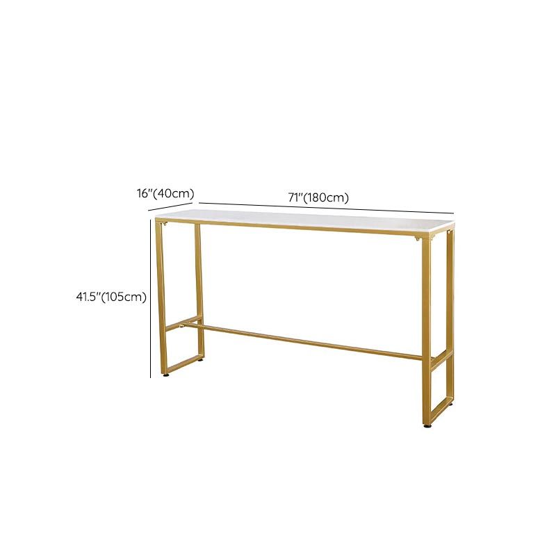 Glam Pub Height Dining Table Stone and White Bar Table for Living Room