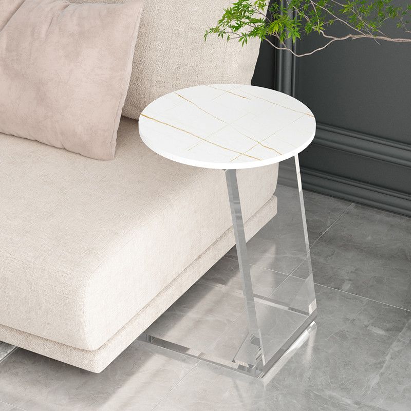 Gorgeous Style Sofa Side Accent Table Round Shape with Acrylic Base for Home