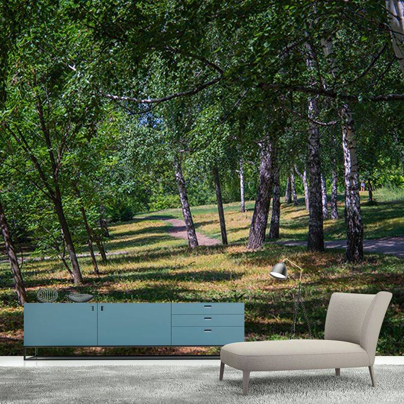 Bright Color Forest Mural Contemporary Living Room Wall Mural