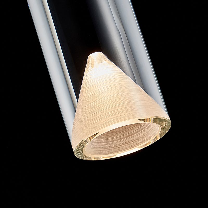 Modern Luxury Cylindrical Pendant Light Copper Indoor Hanging Lamp with Crystal Shade