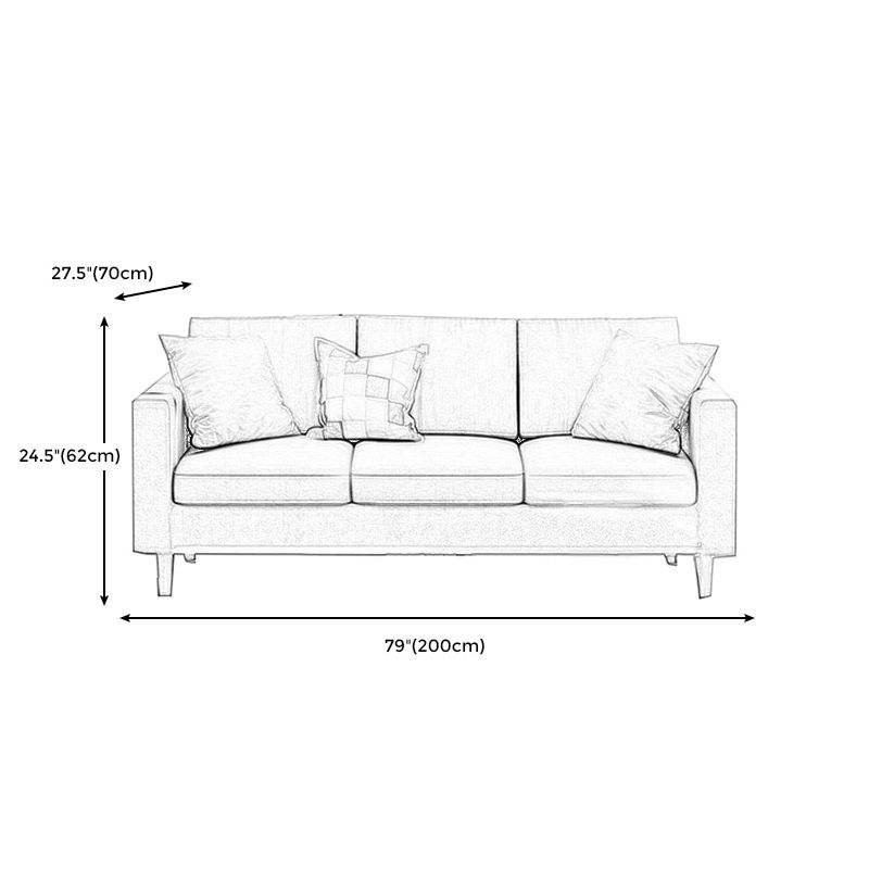 Contemporary Storage Sofa with 3 Pillows Back for Three People
