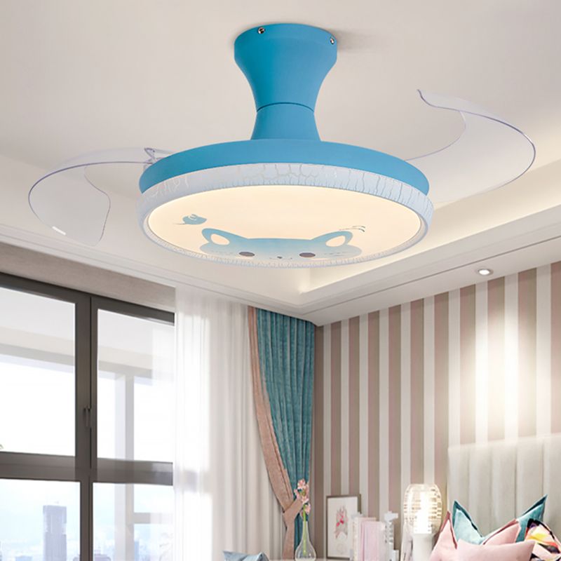 Kids Room LED LED Lampenfrequenzumbau Cartoon Halbflush-Licht mit unsichtbarer Klinge