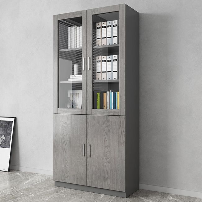 Contemporary Engineer Wood Bookshelf Closed Back Bookcase with Door for Home Office