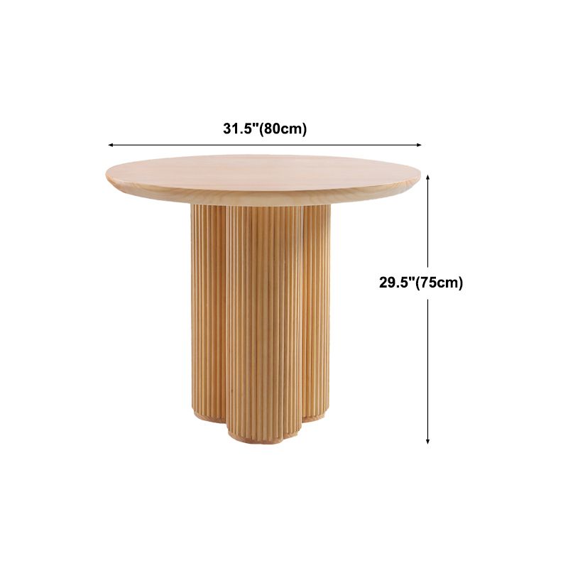 Solid Wood Dining Table Contemporary Style Brown Round Dinner Table