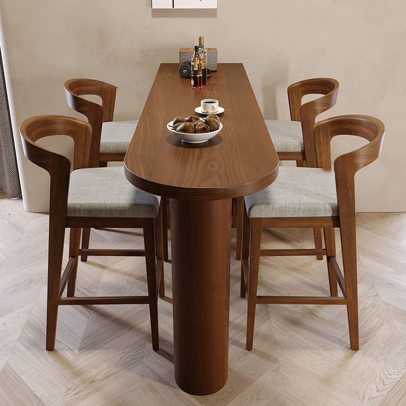 Industrial 1/4/5 Pieces Bar Table Set Pine Wood Counter Table with High Stools