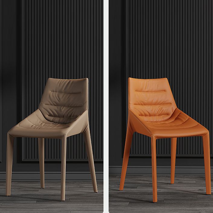 Faux Leather Side Chair Set Modern Upholstered Side Dining Chairs