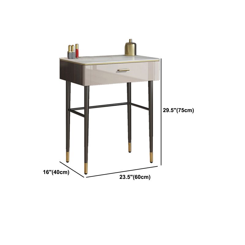 Modern Slate Top Vanity Makeup Table Set Grey Makeup Vanity Desk Table