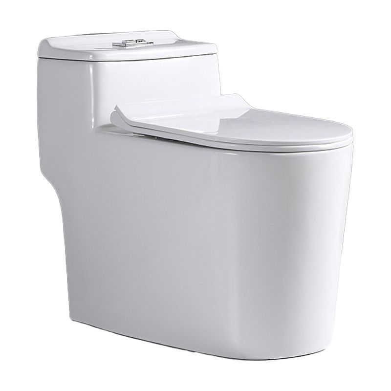 Traditional One Piece Toilet Floor Mounted White Toilet Bowl with Seat for Washroom