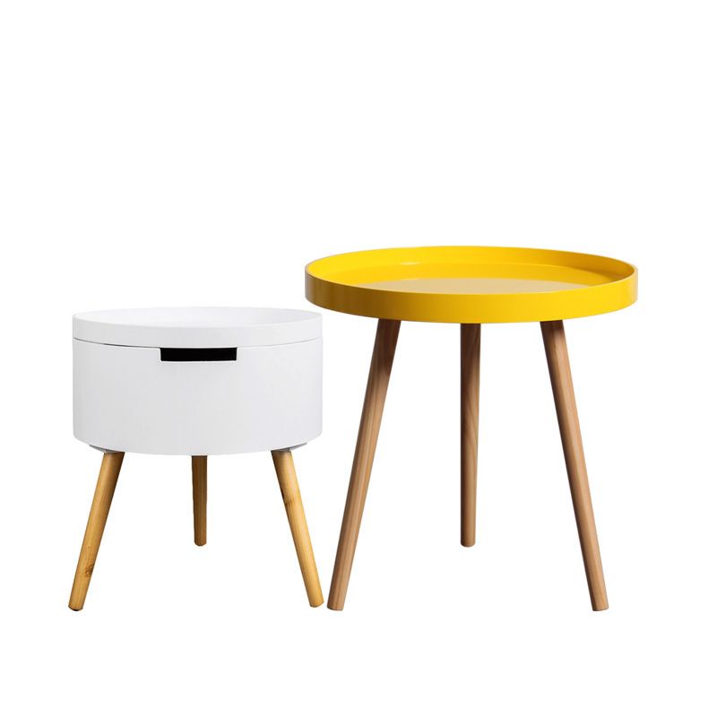 3 Legs 2 Round Coffee Table Contemporary Wood Coffee Table Set